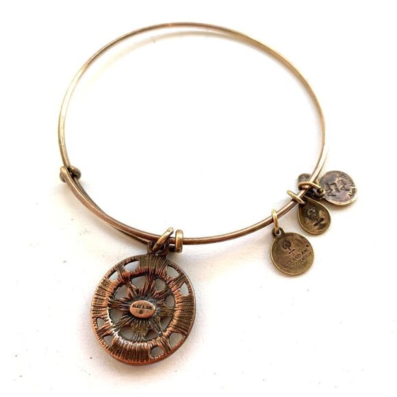 Alex and Ani Compass Charm Bracelet Gold Finish - Expands 2"- 3.5" - Picture 2 of 2